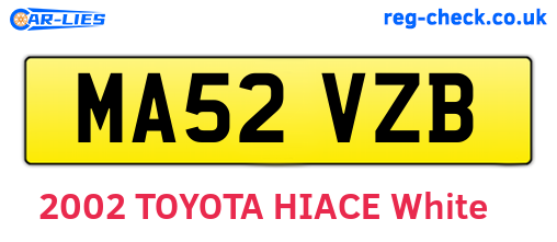 MA52VZB are the vehicle registration plates.