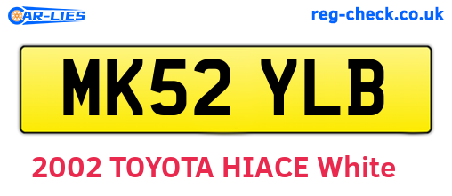 MK52YLB are the vehicle registration plates.