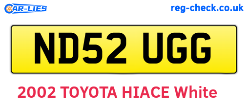ND52UGG are the vehicle registration plates.