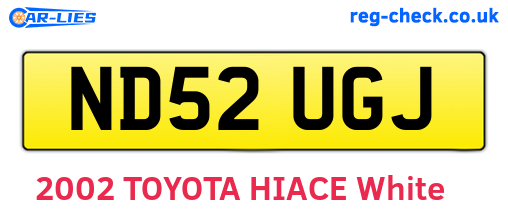 ND52UGJ are the vehicle registration plates.
