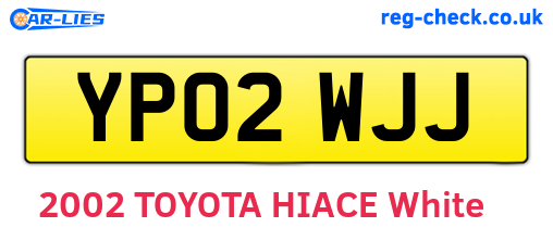 YP02WJJ are the vehicle registration plates.