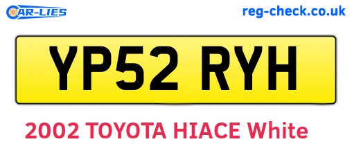 YP52RYH are the vehicle registration plates.