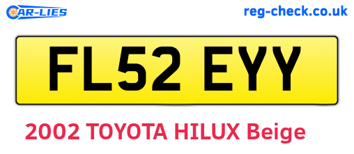 FL52EYY are the vehicle registration plates.