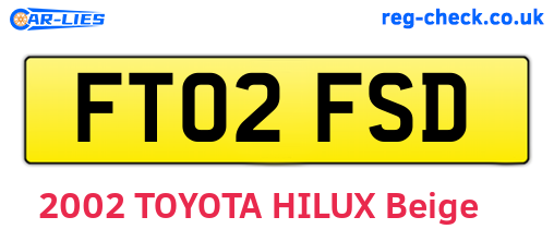 FT02FSD are the vehicle registration plates.