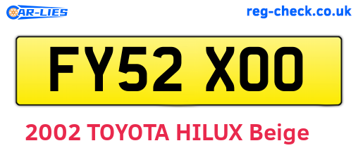 FY52XOO are the vehicle registration plates.