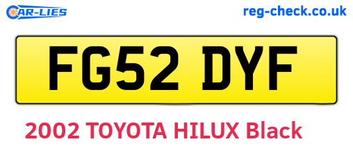 FG52DYF are the vehicle registration plates.