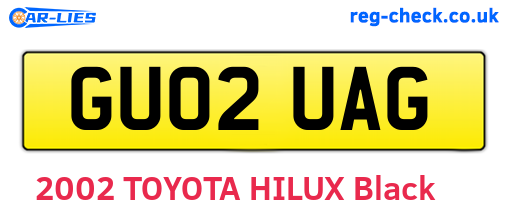 GU02UAG are the vehicle registration plates.
