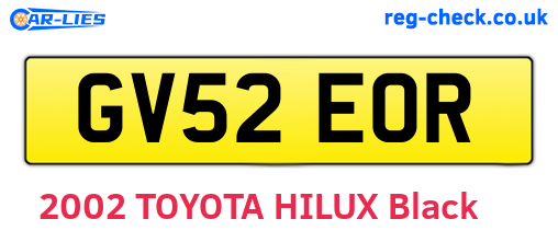 GV52EOR are the vehicle registration plates.