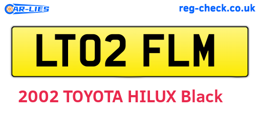 LT02FLM are the vehicle registration plates.