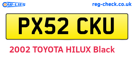PX52CKU are the vehicle registration plates.