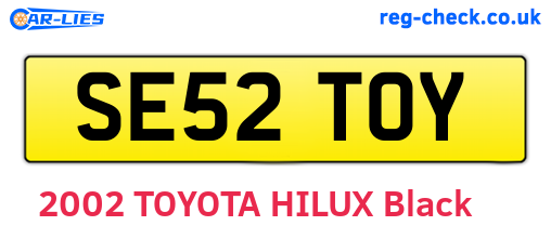 SE52TOY are the vehicle registration plates.