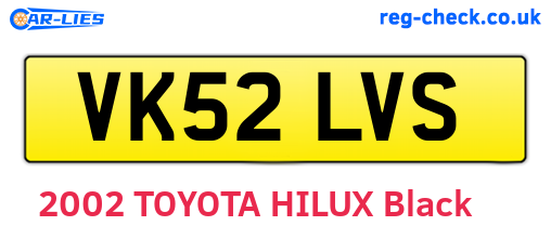 VK52LVS are the vehicle registration plates.