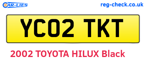YC02TKT are the vehicle registration plates.