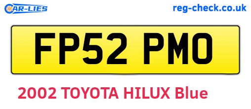 FP52PMO are the vehicle registration plates.