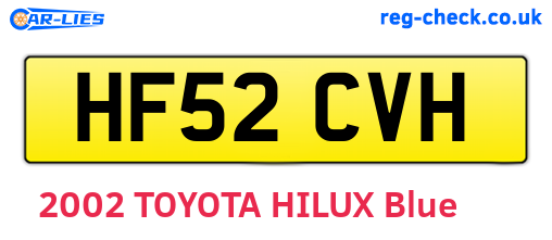 HF52CVH are the vehicle registration plates.