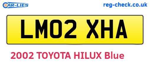 LM02XHA are the vehicle registration plates.