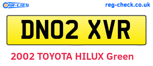DN02XVR are the vehicle registration plates.