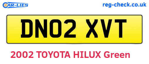 DN02XVT are the vehicle registration plates.