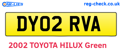DY02RVA are the vehicle registration plates.