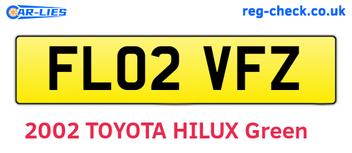 FL02VFZ are the vehicle registration plates.