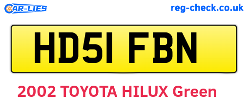 HD51FBN are the vehicle registration plates.