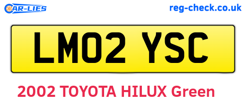 LM02YSC are the vehicle registration plates.