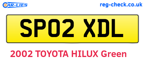 SP02XDL are the vehicle registration plates.