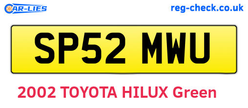 SP52MWU are the vehicle registration plates.