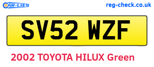 SV52WZF are the vehicle registration plates.