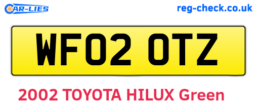 WF02OTZ are the vehicle registration plates.