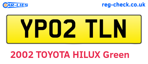 YP02TLN are the vehicle registration plates.