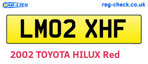 LM02XHF are the vehicle registration plates.