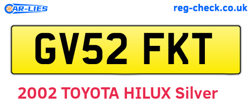 GV52FKT are the vehicle registration plates.