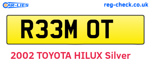 R33MOT are the vehicle registration plates.