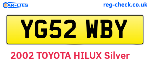 YG52WBY are the vehicle registration plates.
