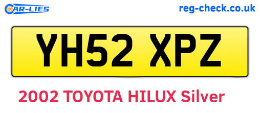 YH52XPZ are the vehicle registration plates.