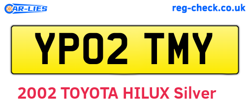 YP02TMY are the vehicle registration plates.