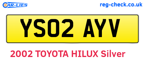 YS02AYV are the vehicle registration plates.