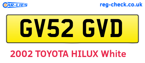 GV52GVD are the vehicle registration plates.