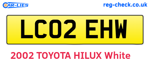 LC02EHW are the vehicle registration plates.