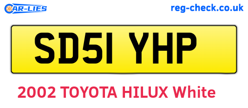 SD51YHP are the vehicle registration plates.