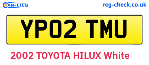 YP02TMU are the vehicle registration plates.