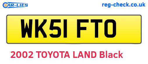 WK51FTO are the vehicle registration plates.