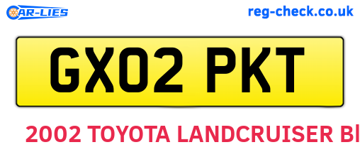 GX02PKT are the vehicle registration plates.