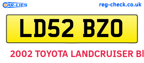 LD52BZO are the vehicle registration plates.