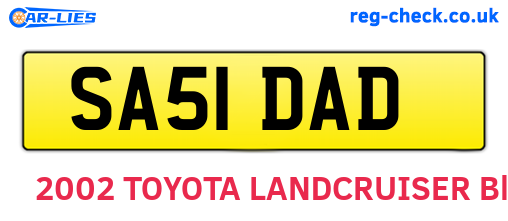 SA51DAD are the vehicle registration plates.
