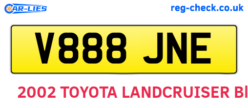 V888JNE are the vehicle registration plates.