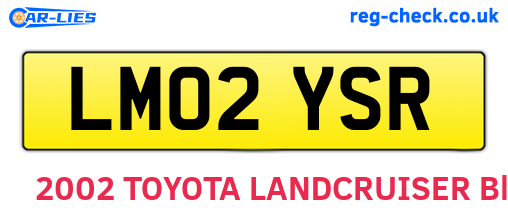 LM02YSR are the vehicle registration plates.