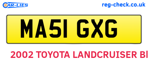 MA51GXG are the vehicle registration plates.
