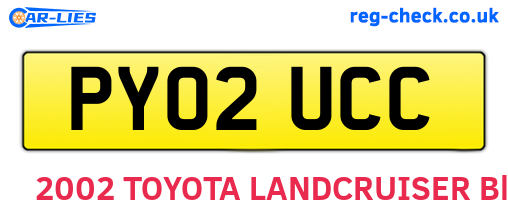 PY02UCC are the vehicle registration plates.